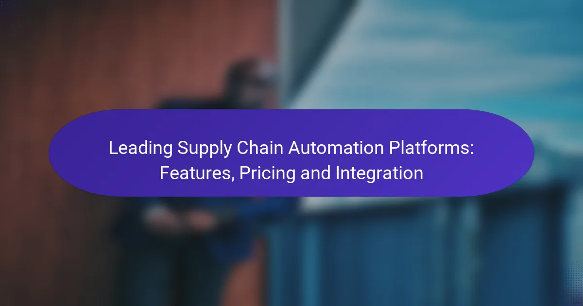 Leading Supply Chain Automation Platforms: Features, Pricing and Integration