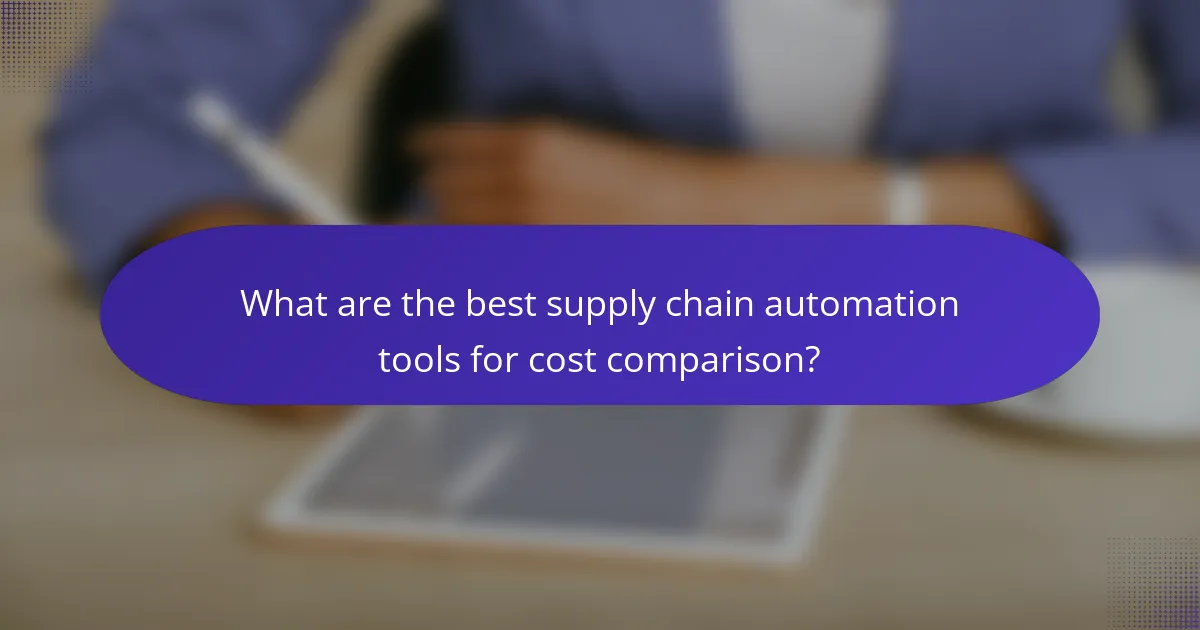 What are the best supply chain automation tools for cost comparison?